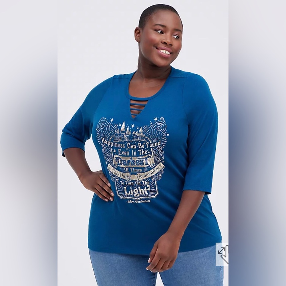 Torrid Size 3(22-24) NWT STRAPPY TOP - HARRY POTTER DUMBLEDORE QUOTE